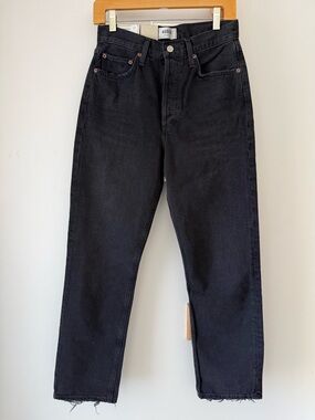 Agolde 90’s Mid Rise Loose Black Straight-Leg Jeans | Tar